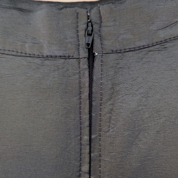Vintage Formal Floor Length Maxi Skirt Satin Dark Grey Silver Chrome Small/Med - Picture 13 of 16